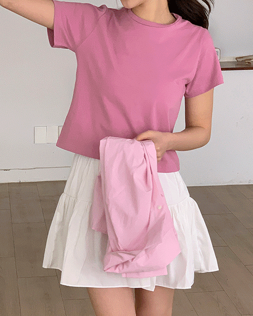 [8가지색상♡] 탄탄 베이직 반팔 티셔츠